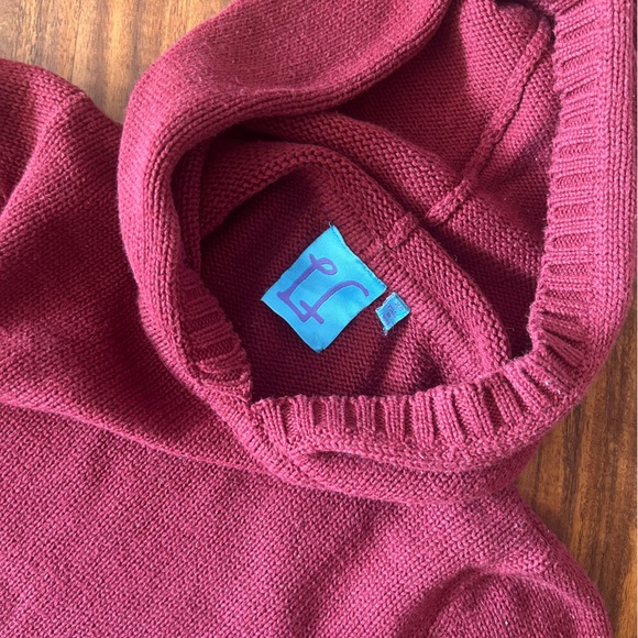 LF Burgundy Maroon Oxblood Red Knit Hoodie - Picture 13 of 16